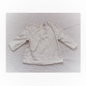 J crew ivory lace 3/4 Sleeve Blouse Sz Medium